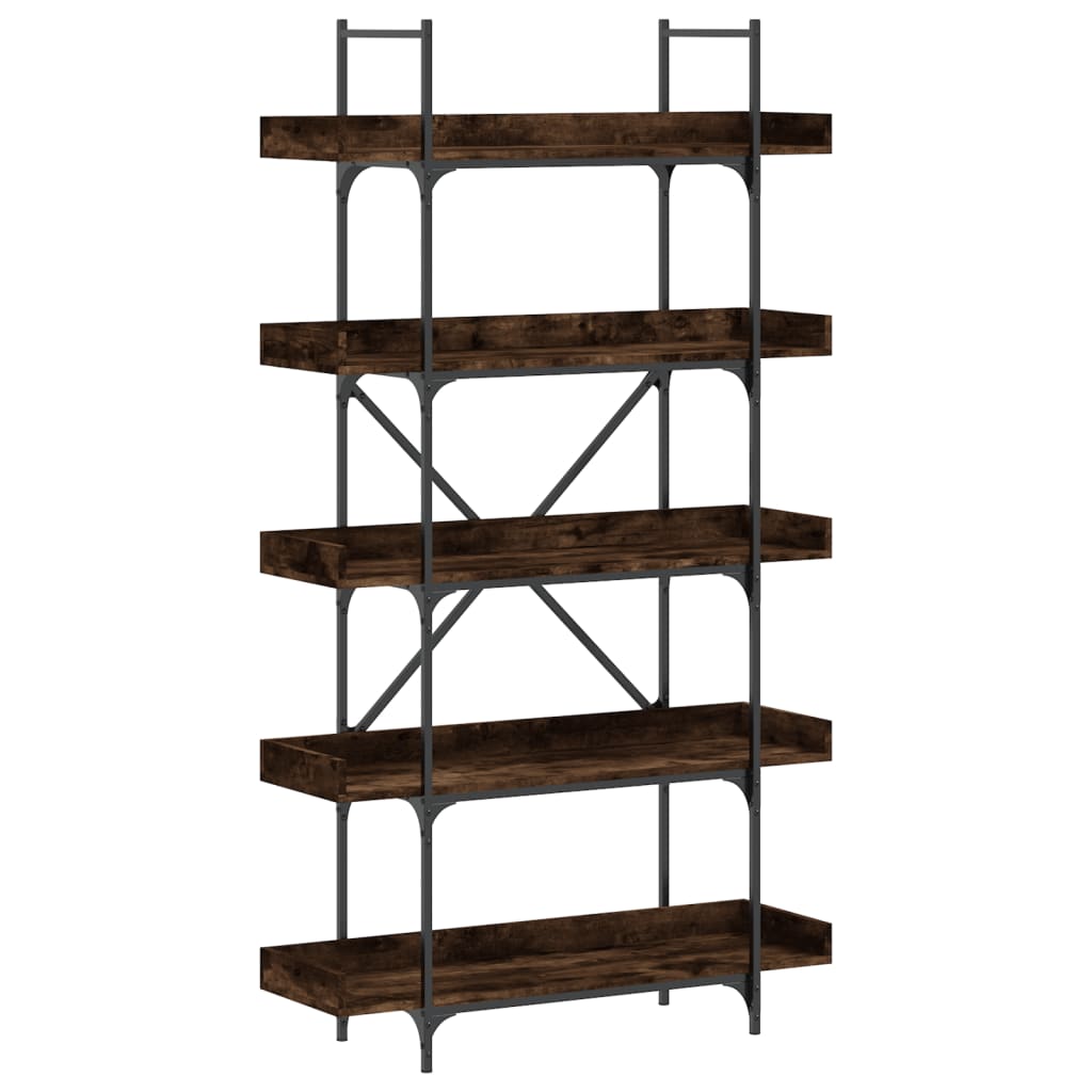 Boekenkast 5-laags 100x33x180,5 cm bewerkt hout gerookt eiken is nu te koop bij PeponiXL, paradijselijk wonen!