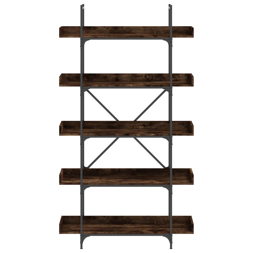 Boekenkast 5-laags 100x33x180,5 cm bewerkt hout gerookt eiken is nu te koop bij PeponiXL, paradijselijk wonen!