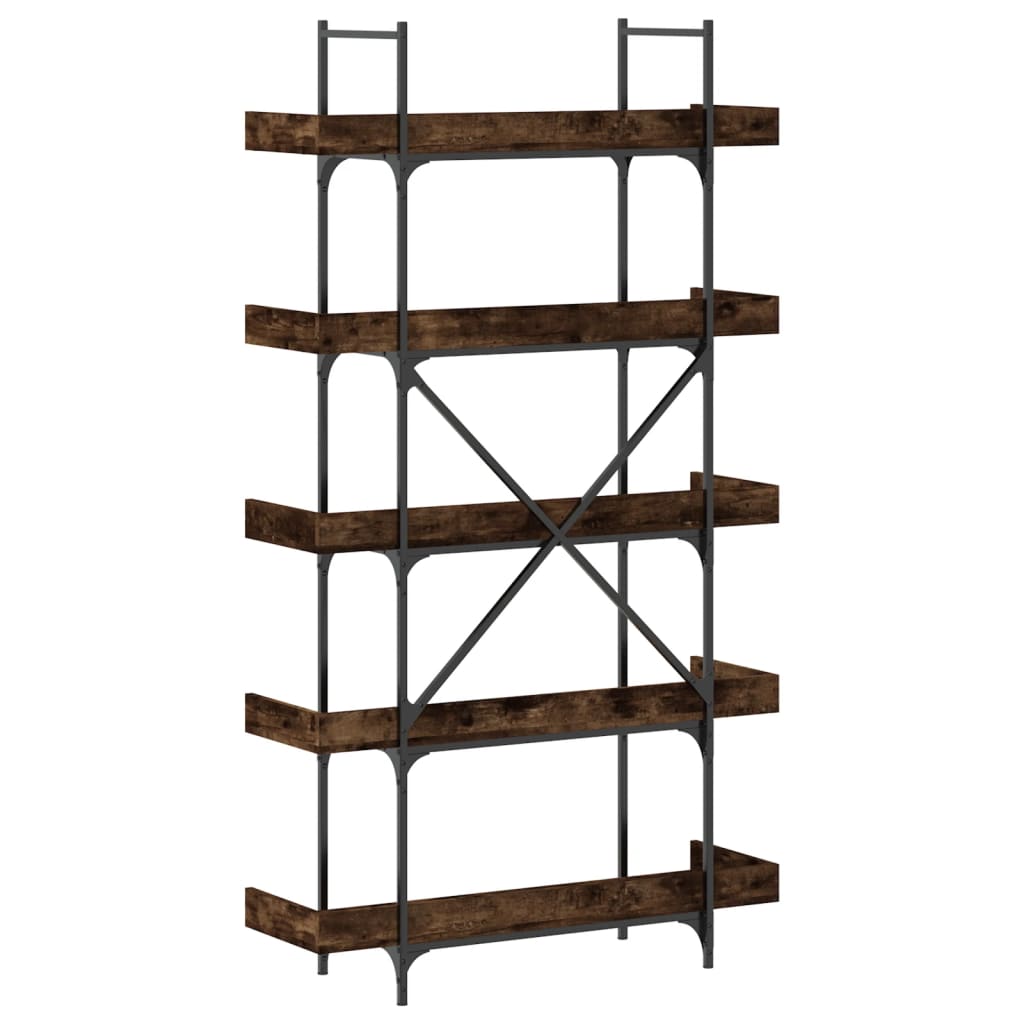 Boekenkast 5-laags 100x33x180,5 cm bewerkt hout gerookt eiken is nu te koop bij PeponiXL, paradijselijk wonen!