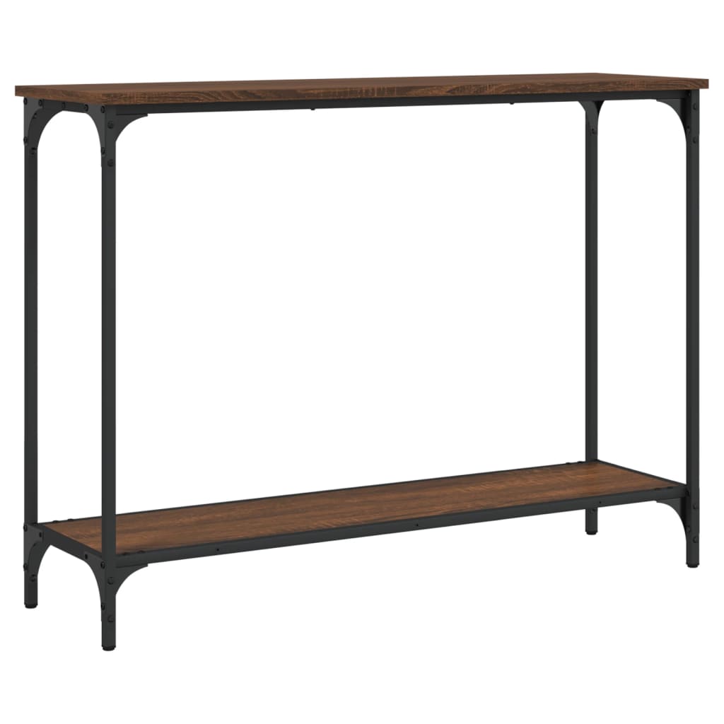Wandtafel 101x30,5x75 cm bewerkt hout bruin eikenkleur is nu te koop bij PeponiXL, paradijselijk wonen!