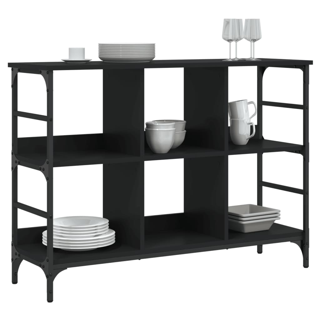 Dressoir 102x32x73,5 cm bewerkt hout zwart is nu te koop bij PeponiXL, paradijselijk wonen!