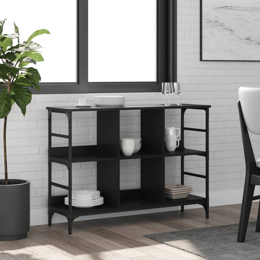 Dressoir 102x32x73,5 cm bewerkt hout zwart is nu te koop bij PeponiXL, paradijselijk wonen!