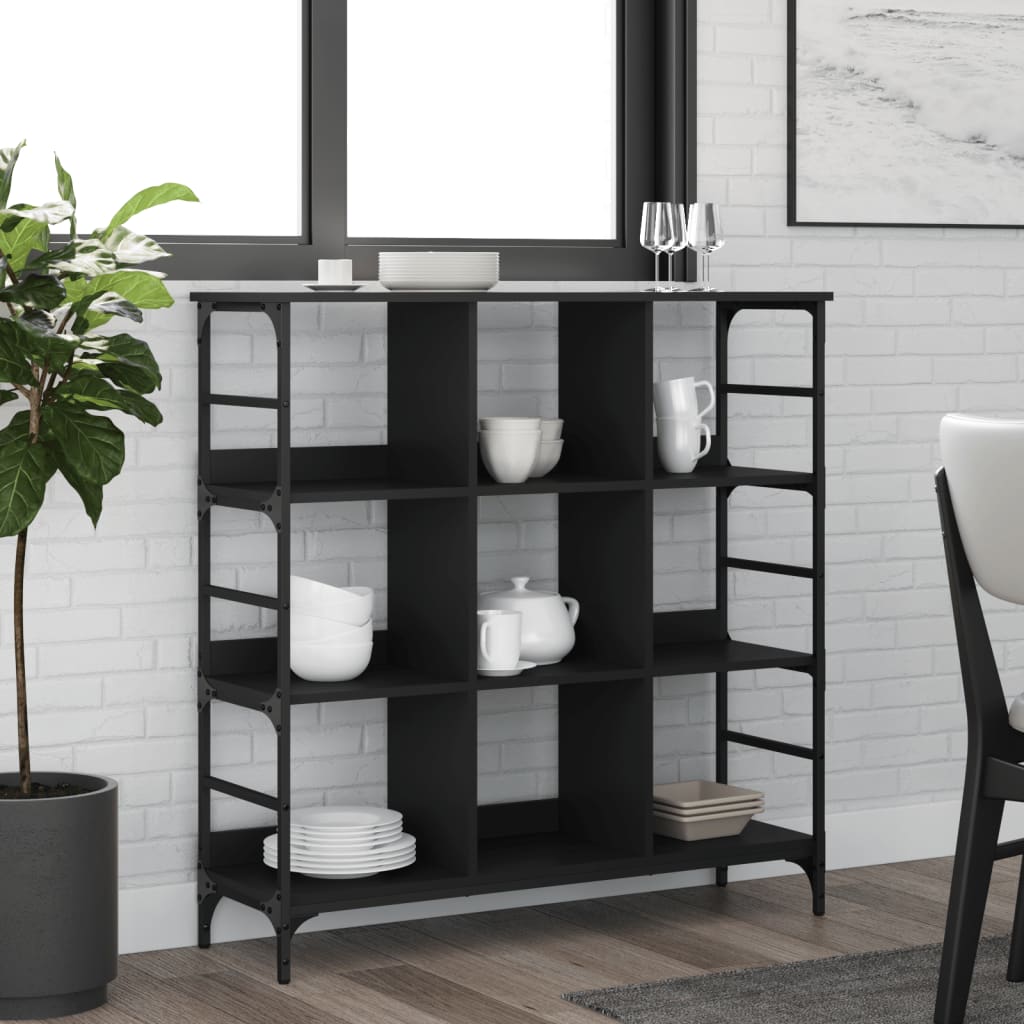 Dressoir 102x32x103,5 cm bewerkt hout zwart is nu te koop bij PeponiXL, paradijselijk wonen!