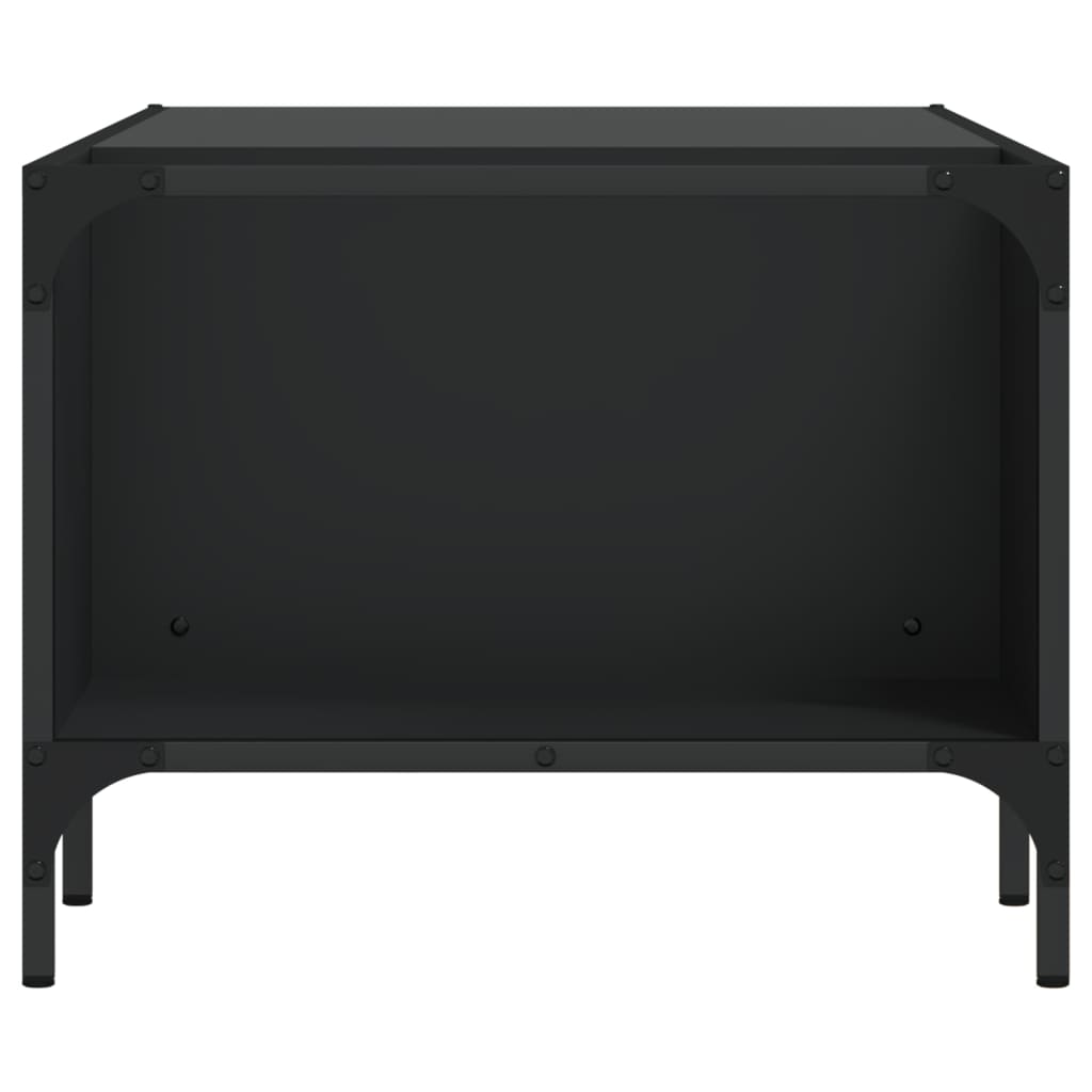Salontafel met rek 100x51x40 cm bewerkt hout zwart is nu te koop bij PeponiXL, paradijselijk wonen!