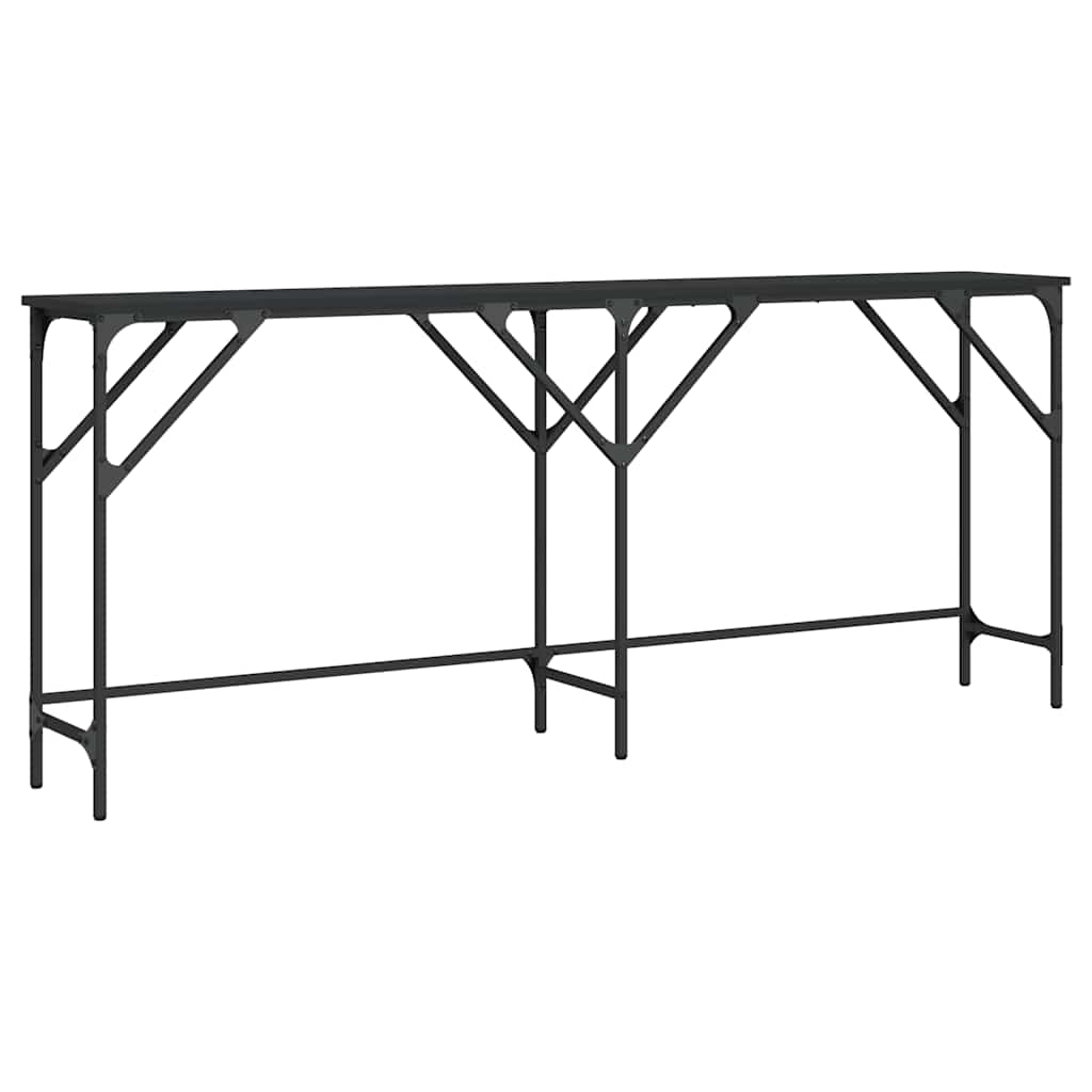 Wandtafel 180x29x75 cm bewerkt hout zwart is nu te koop bij PeponiXL, paradijselijk wonen!