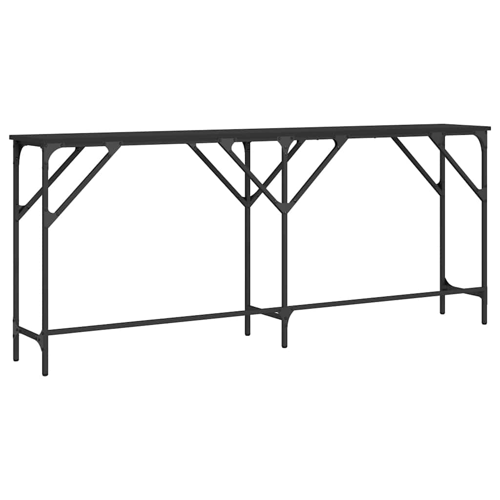 Wandtafel 180x29x75 cm bewerkt hout zwart is nu te koop bij PeponiXL, paradijselijk wonen!