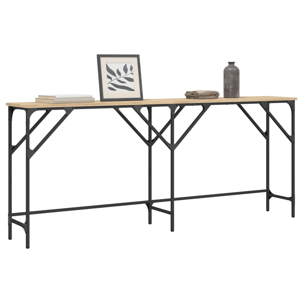 Wandtafel 180x29x75 cm bewerkt hout sonoma eikenkleurig is nu te koop bij PeponiXL, paradijselijk wonen!