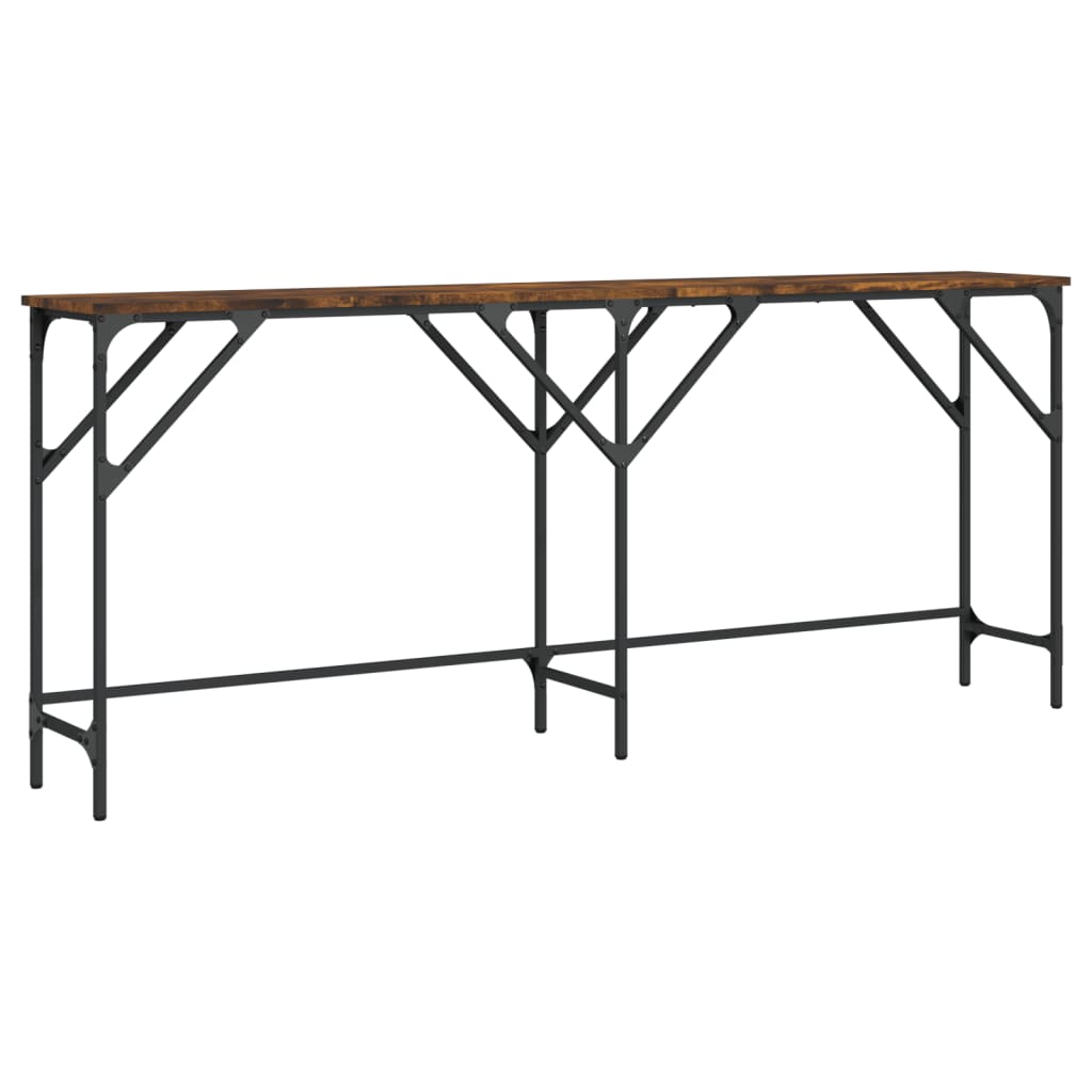 Wandtafel 180x29x75 cm bewerkt hout gerookt eikenkleurig is nu te koop bij PeponiXL, paradijselijk wonen!