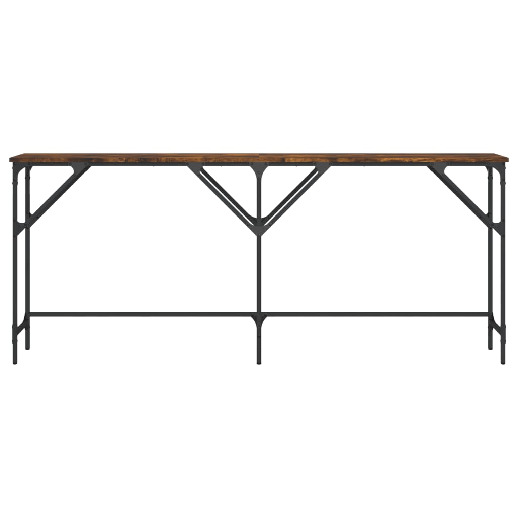 Wandtafel 180x29x75 cm bewerkt hout gerookt eikenkleurig is nu te koop bij PeponiXL, paradijselijk wonen!