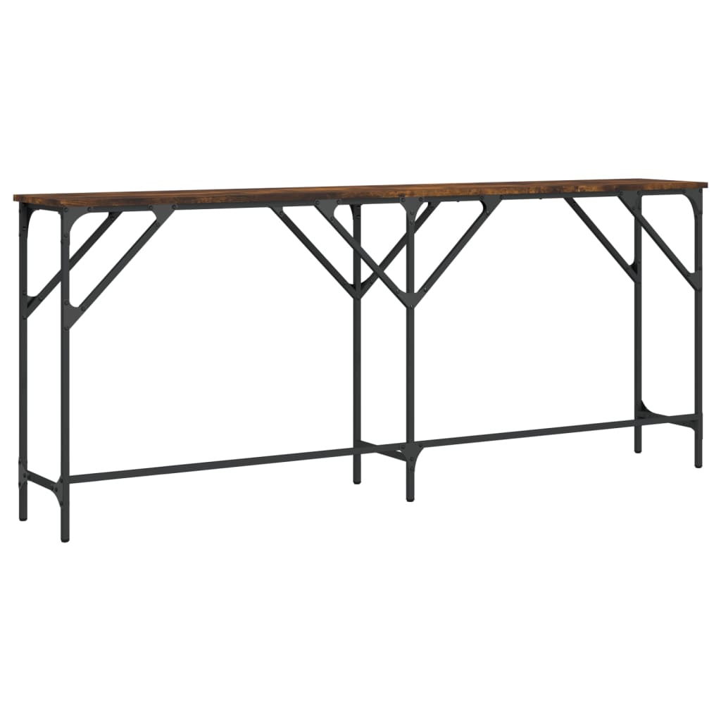 Wandtafel 180x29x75 cm bewerkt hout gerookt eikenkleurig is nu te koop bij PeponiXL, paradijselijk wonen!