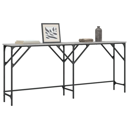 Wandtafel 180x29x75 cm bewerkt hout grijs sonoma eikenkleurig is nu te koop bij PeponiXL, paradijselijk wonen!