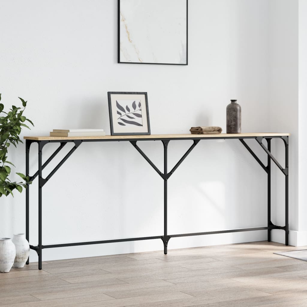 Wandtafel 180x23x75 cm bewerkt hout sonoma eikenkleurig is nu te koop bij PeponiXL, paradijselijk wonen!
