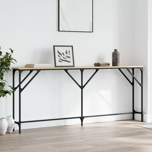 Wandtafel 180x23x75 cm bewerkt hout sonoma eikenkleurig is nu te koop bij PeponiXL, paradijselijk wonen!