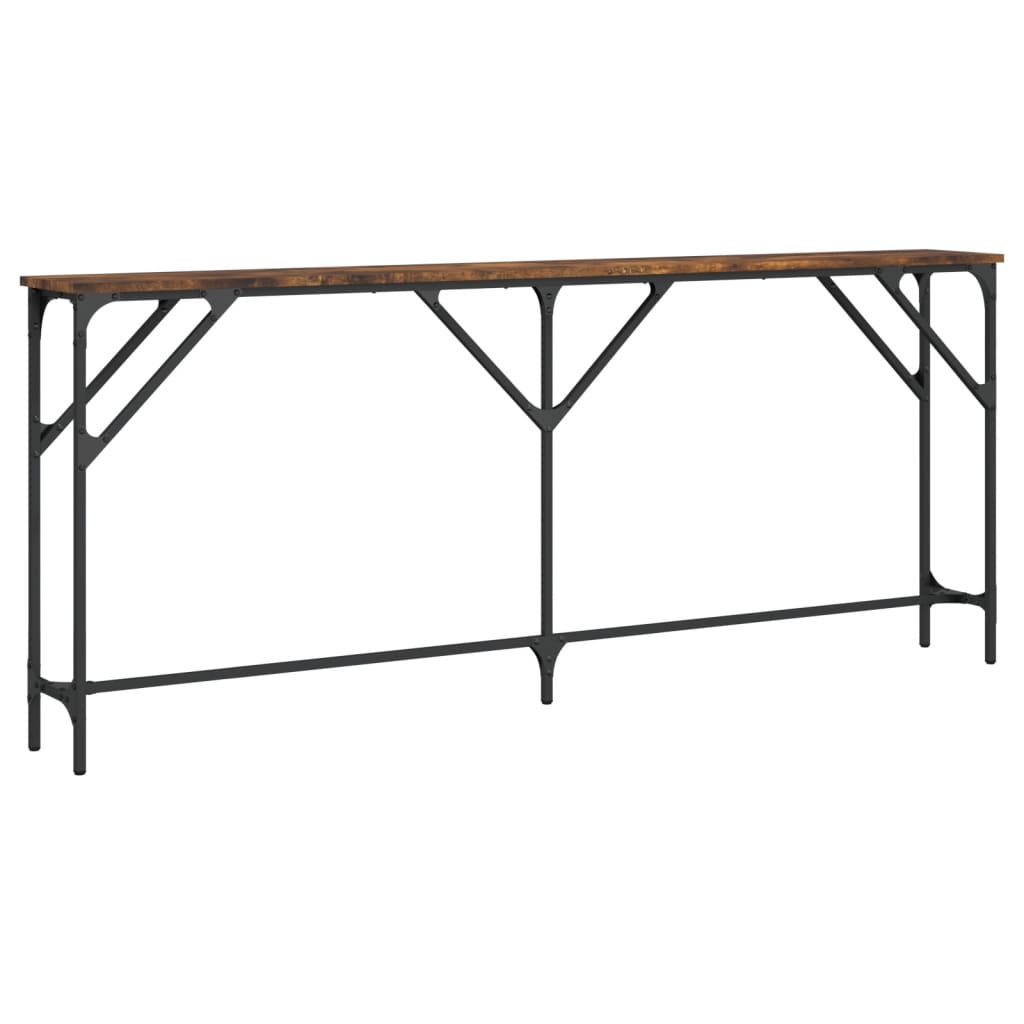 Wandtafel 180x23x75 cm bewerkt hout gerookt eikenkleurig is nu te koop bij PeponiXL, paradijselijk wonen!