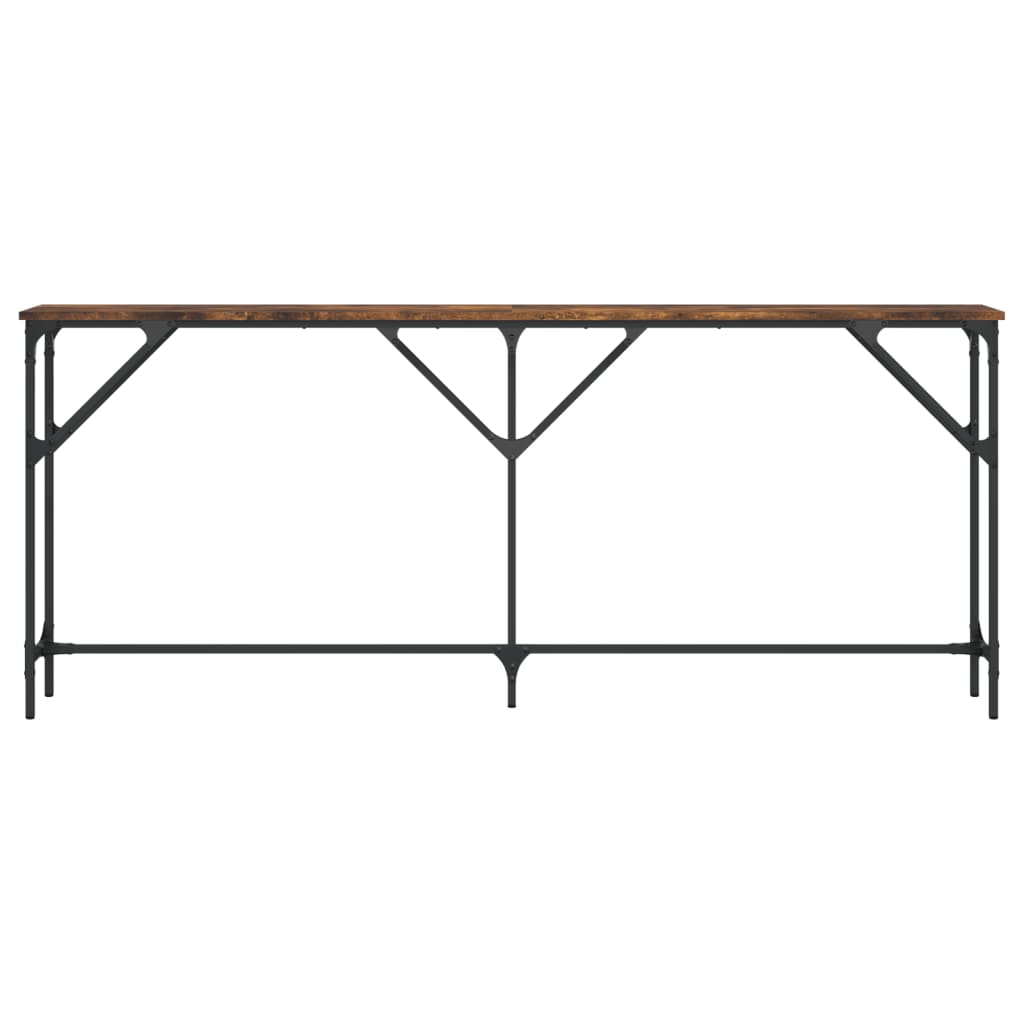 Wandtafel 180x23x75 cm bewerkt hout gerookt eikenkleurig is nu te koop bij PeponiXL, paradijselijk wonen!