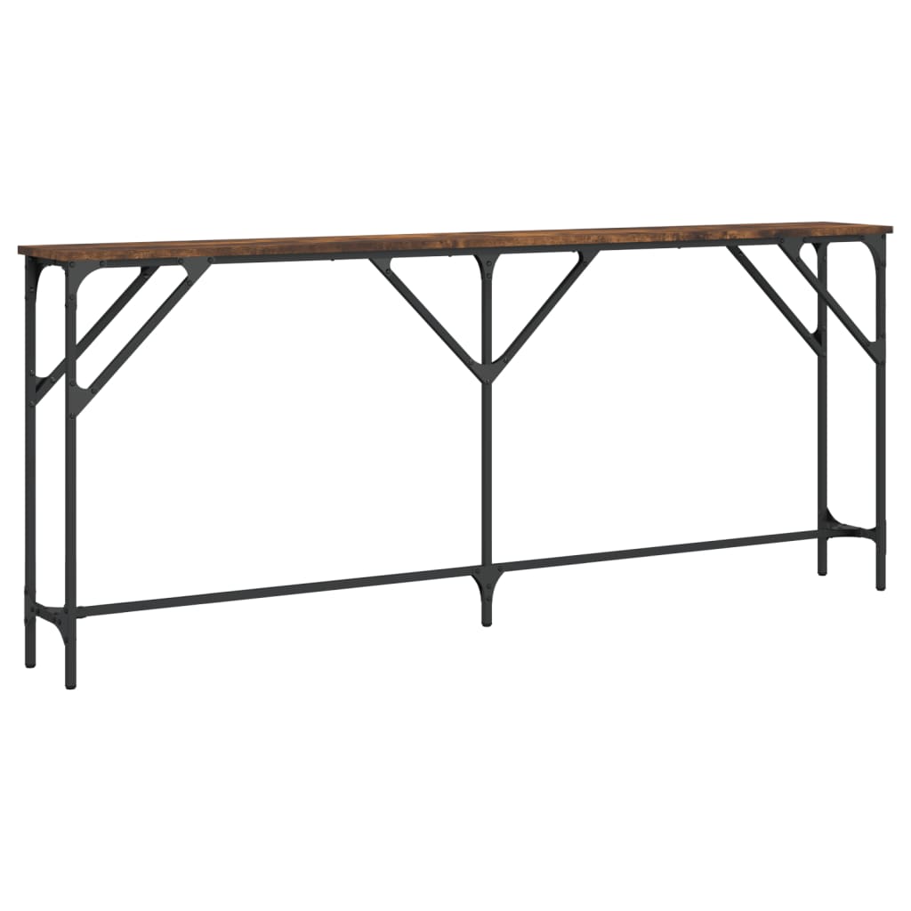 Wandtafel 180x23x75 cm bewerkt hout gerookt eikenkleurig is nu te koop bij PeponiXL, paradijselijk wonen!