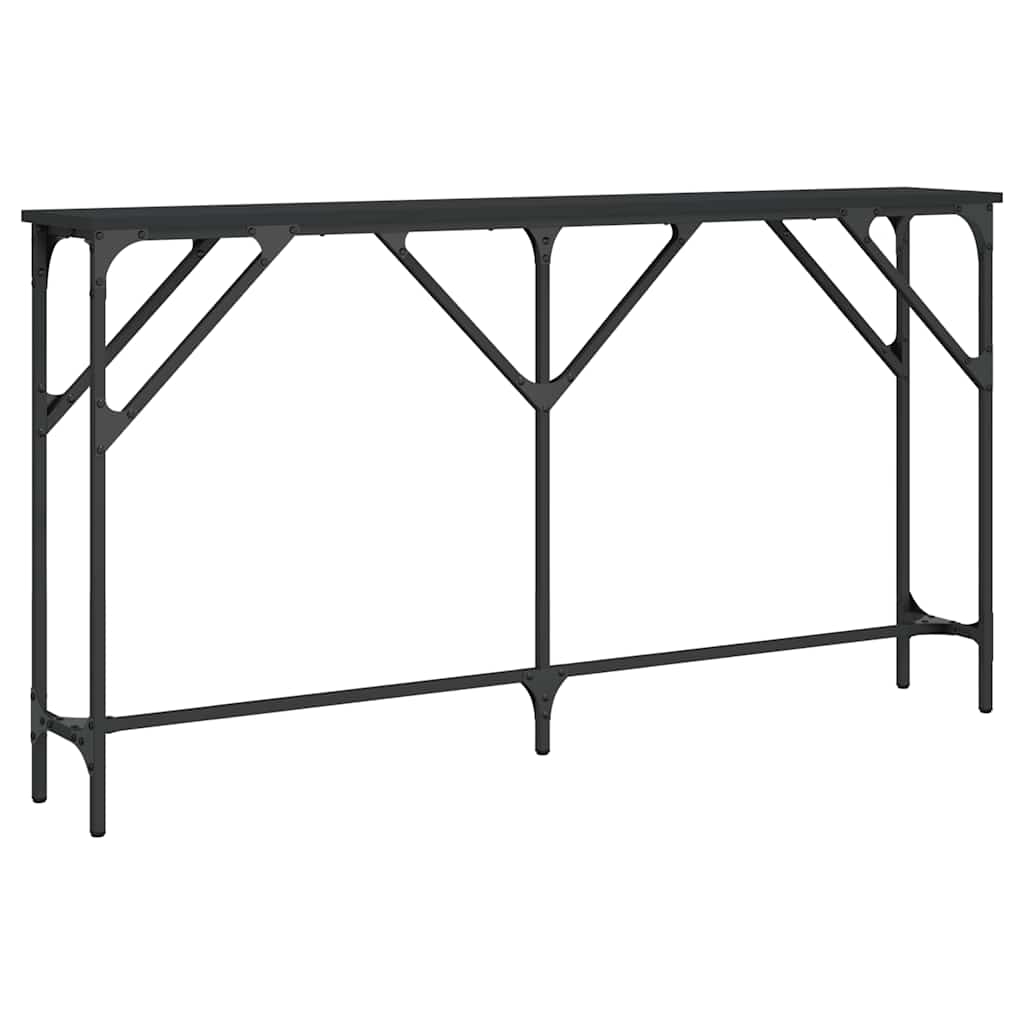 Wandtafel 140x23x75 cm bewerkt hout zwart is nu te koop bij PeponiXL, paradijselijk wonen!