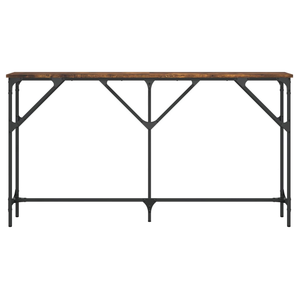 Wandtafel 140x23x75 cm bewerkt hout gerookt eikenkleurig is nu te koop bij PeponiXL, paradijselijk wonen!