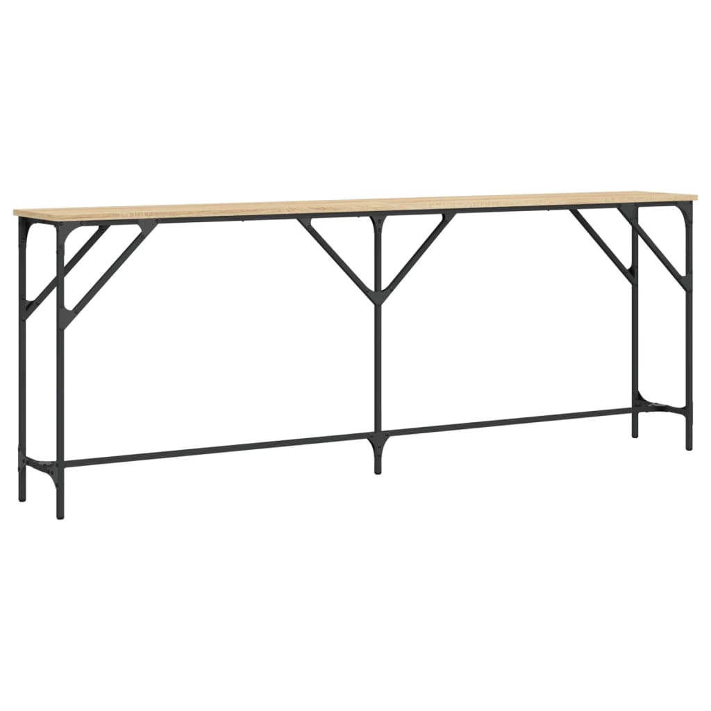 Wandtafel 200x29x75 cm bewerkt hout sonoma eikenkleurig is nu te koop bij PeponiXL, paradijselijk wonen!