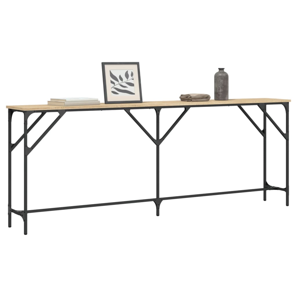 Wandtafel 200x29x75 cm bewerkt hout sonoma eikenkleurig is nu te koop bij PeponiXL, paradijselijk wonen!