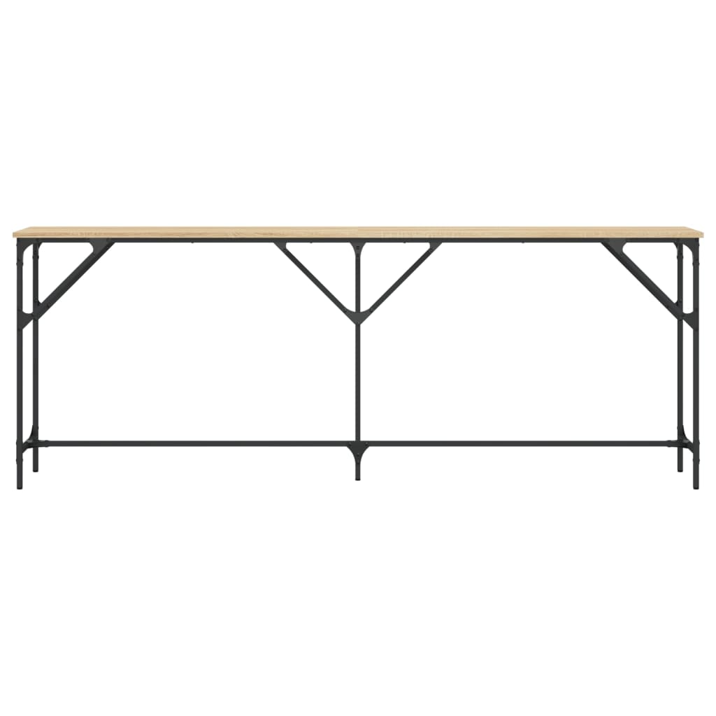 Wandtafel 200x29x75 cm bewerkt hout sonoma eikenkleurig is nu te koop bij PeponiXL, paradijselijk wonen!