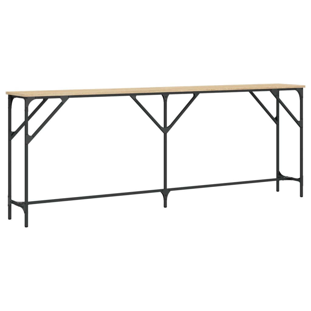 Wandtafel 200x29x75 cm bewerkt hout sonoma eikenkleurig is nu te koop bij PeponiXL, paradijselijk wonen!