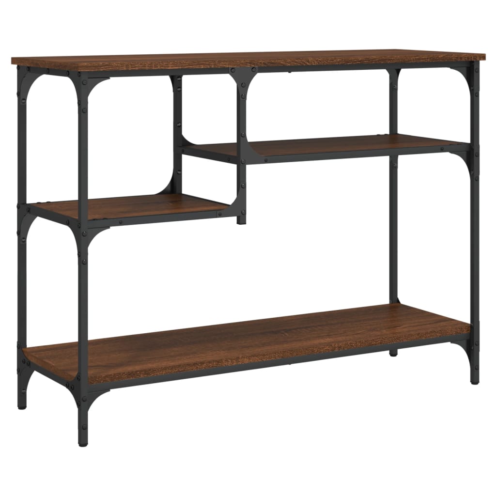 Wandtafel met schappen 100x35x75 cm bruin eikenkleur is nu te koop bij PeponiXL, paradijselijk wonen!