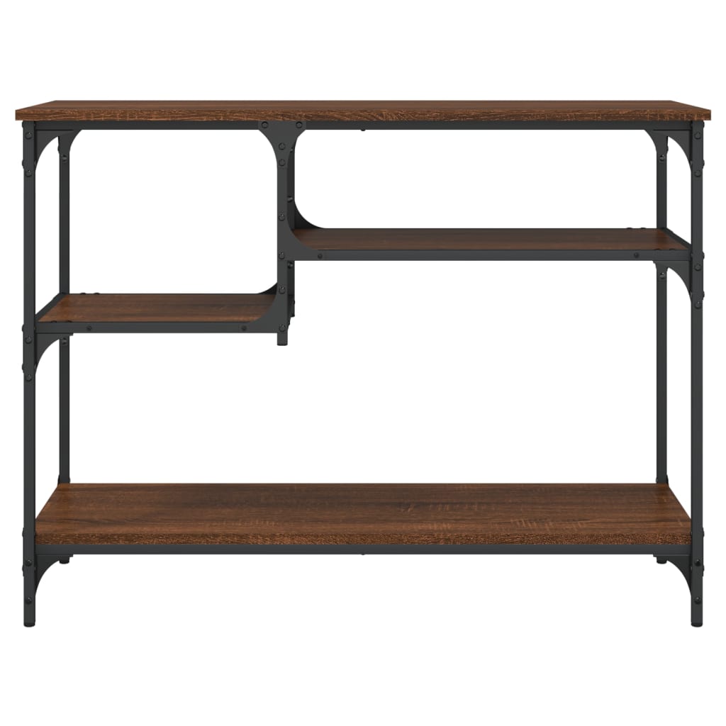 Wandtafel met schappen 100x35x75 cm bruin eikenkleur is nu te koop bij PeponiXL, paradijselijk wonen!