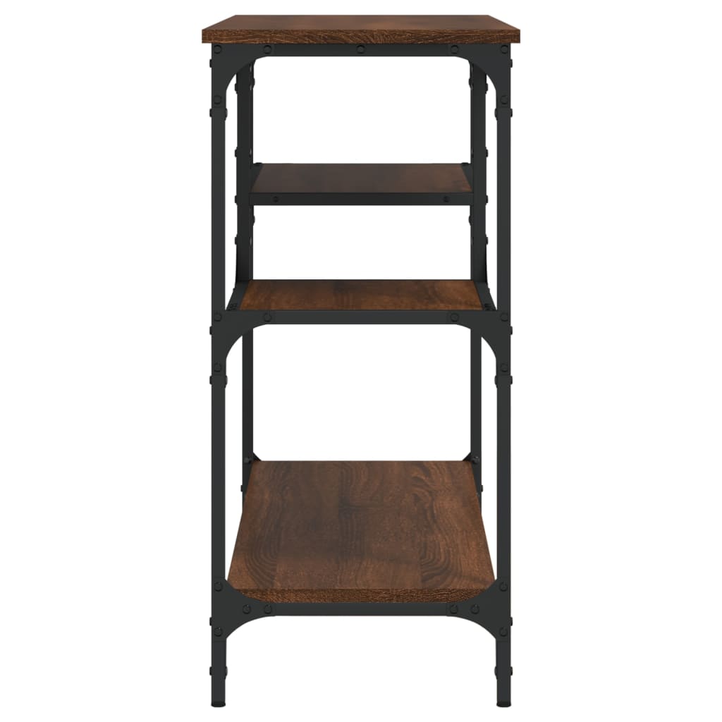 Wandtafel met schappen 100x35x75 cm bruin eikenkleur is nu te koop bij PeponiXL, paradijselijk wonen!