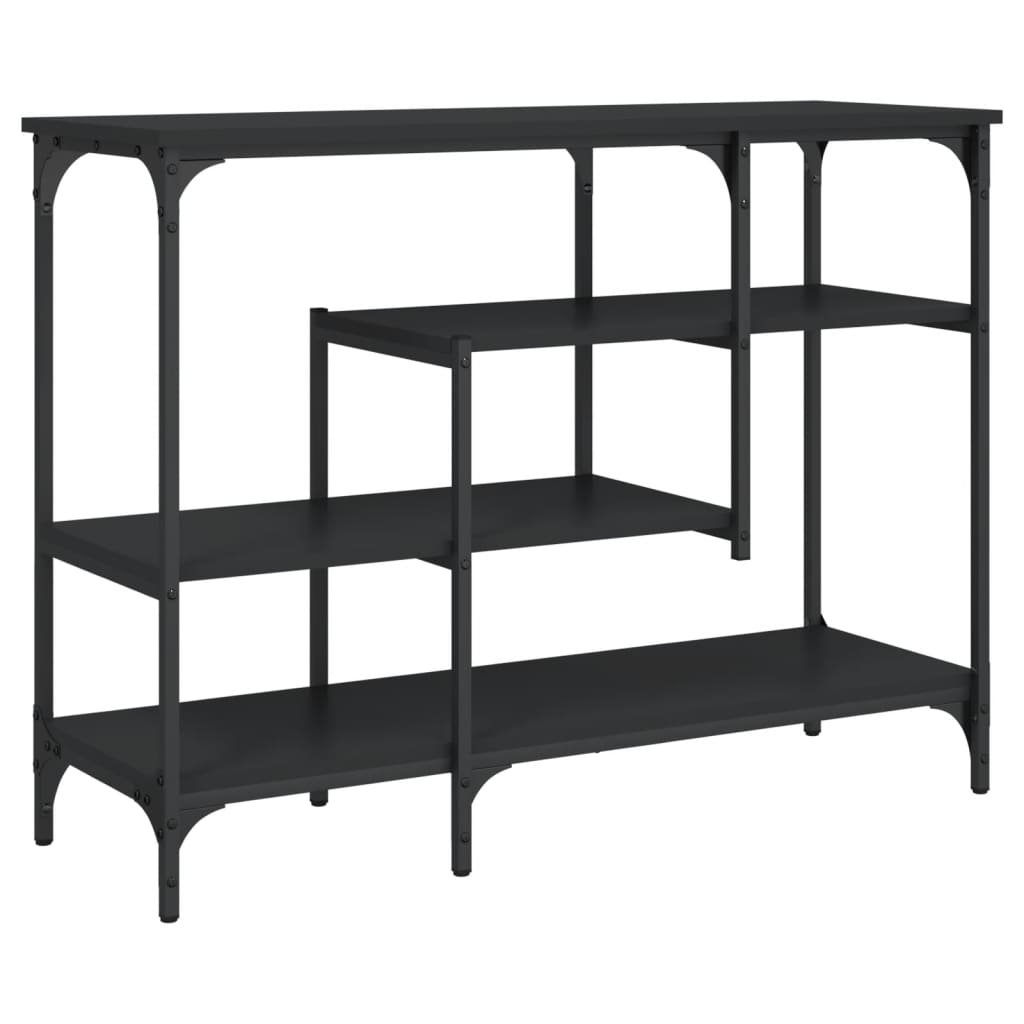 Wandtafel met schappen 100x35x75 cm zwart is nu te koop bij PeponiXL, paradijselijk wonen!