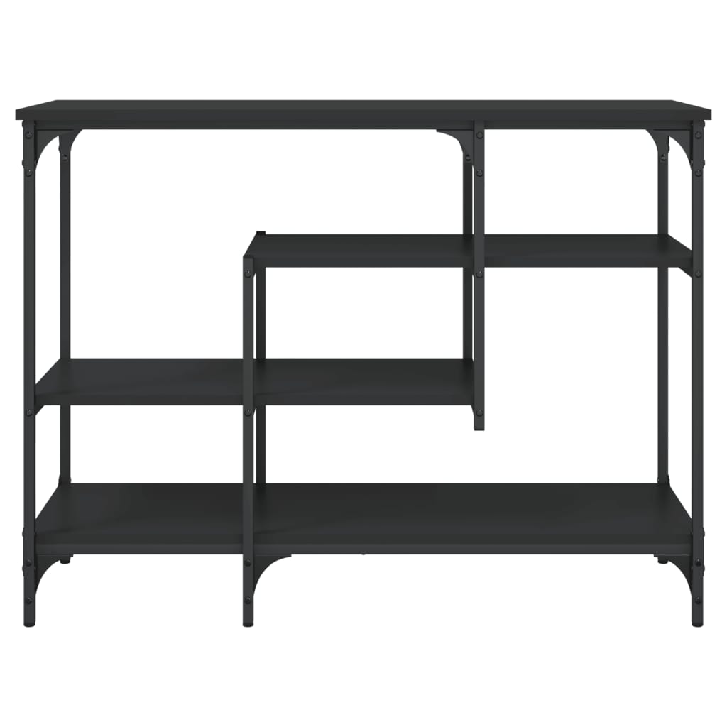 Wandtafel met schappen 100x35x75 cm zwart is nu te koop bij PeponiXL, paradijselijk wonen!