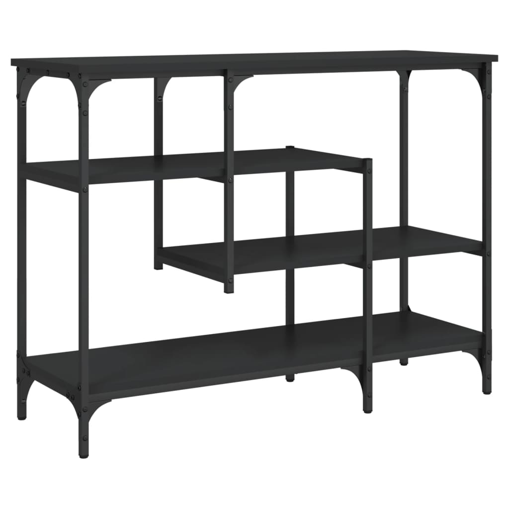 Wandtafel met schappen 100x35x75 cm zwart is nu te koop bij PeponiXL, paradijselijk wonen!