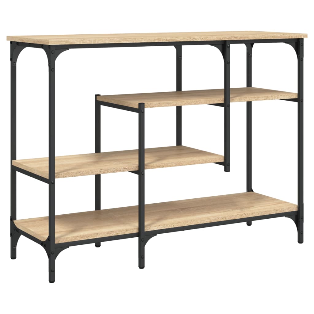 Wandtafel met schappen 100x35x75 cm sonoma eikenkleurig is nu te koop bij PeponiXL, paradijselijk wonen!