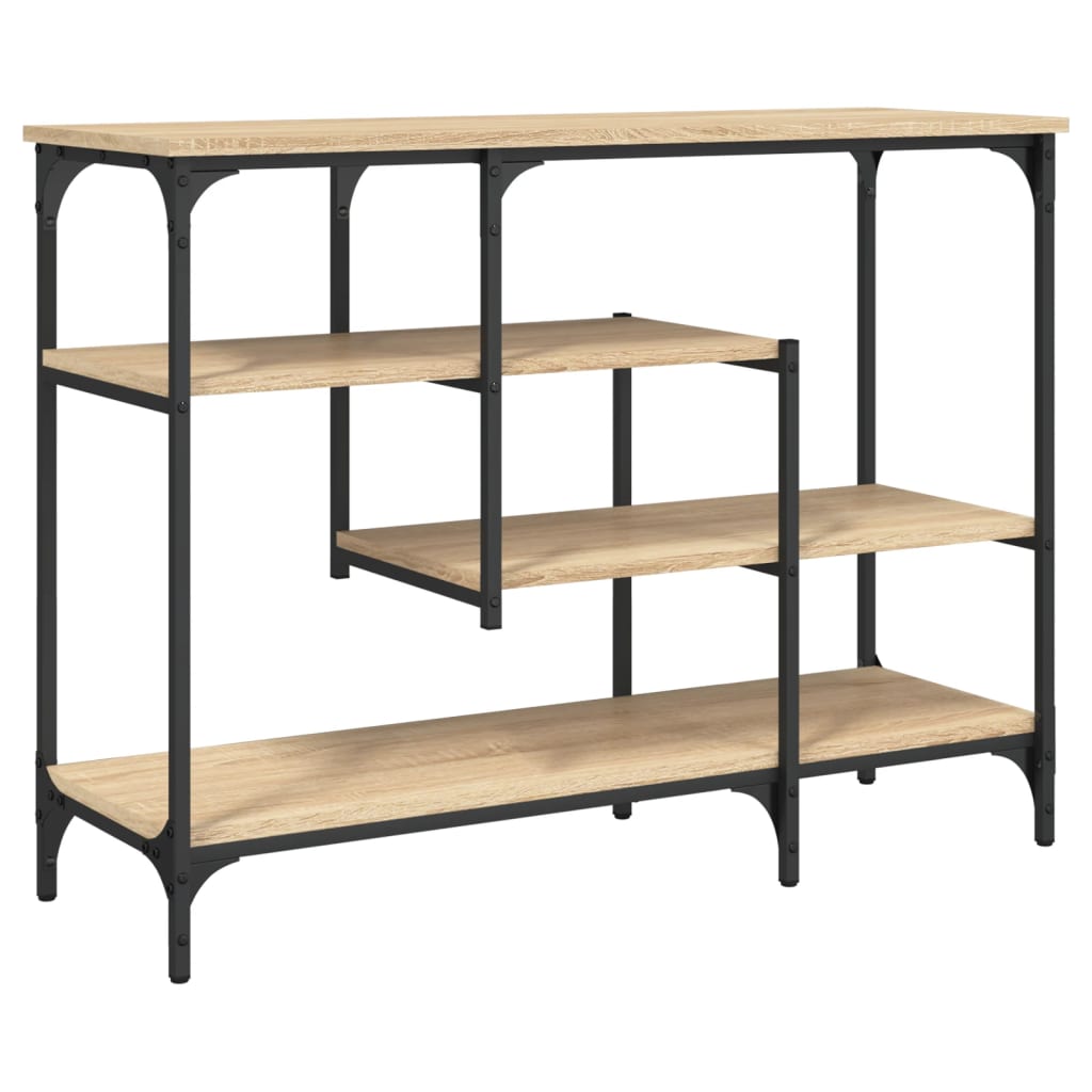 Wandtafel met schappen 100x35x75 cm sonoma eikenkleurig is nu te koop bij PeponiXL, paradijselijk wonen!