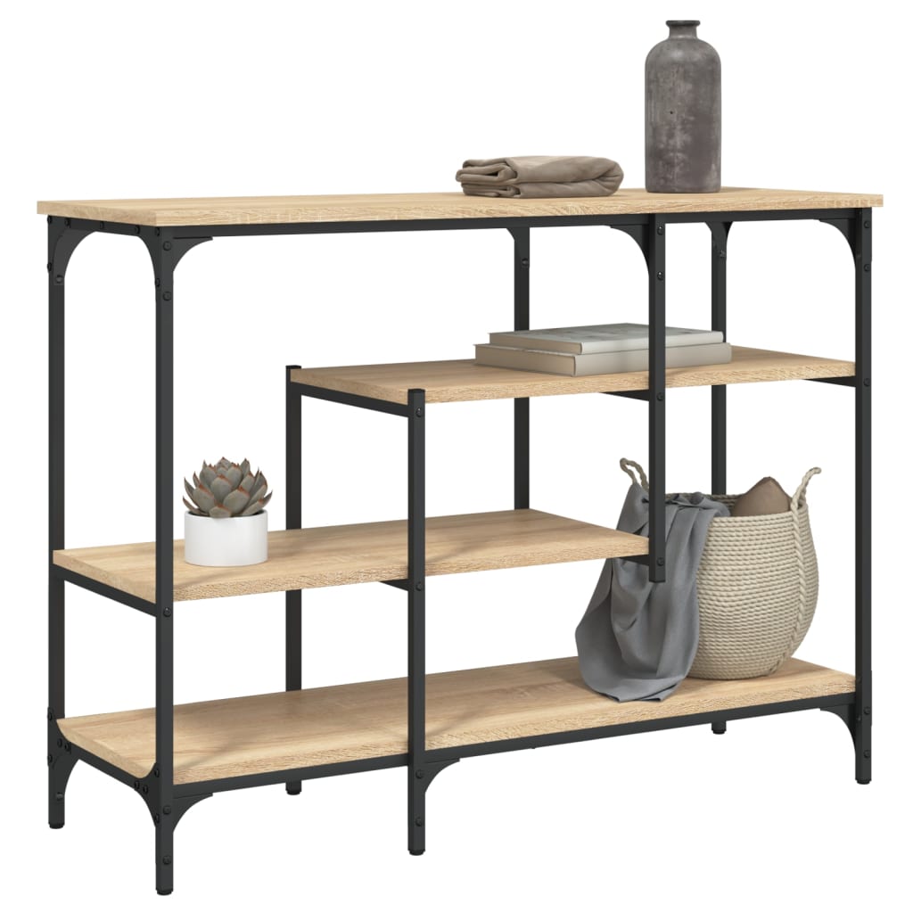 Wandtafel met schappen 100x35x75 cm sonoma eikenkleurig is nu te koop bij PeponiXL, paradijselijk wonen!