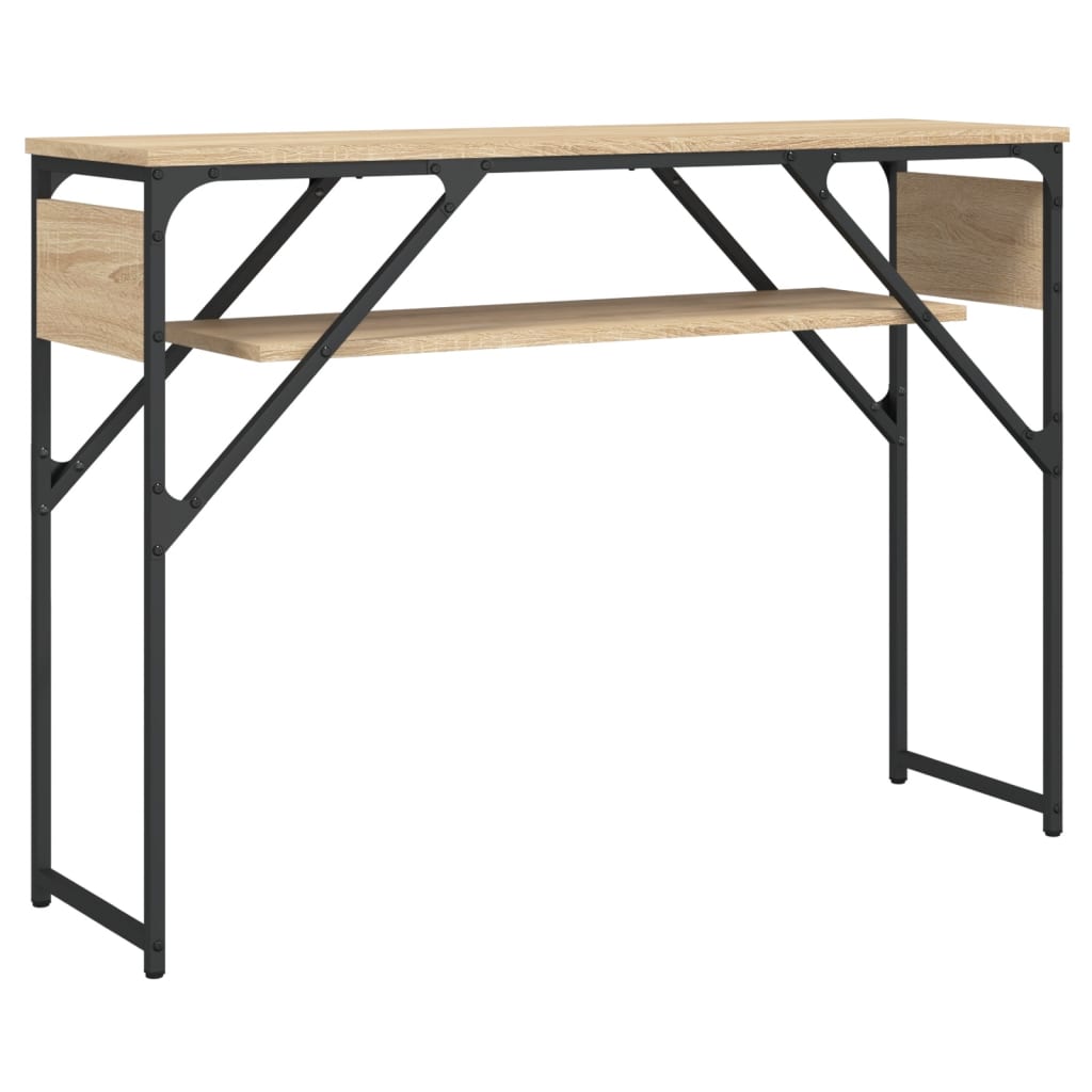 Wandtafel met schap 105x30x75 cm bewerkt hout sonoma eikenkleur is nu te koop bij PeponiXL, paradijselijk wonen!