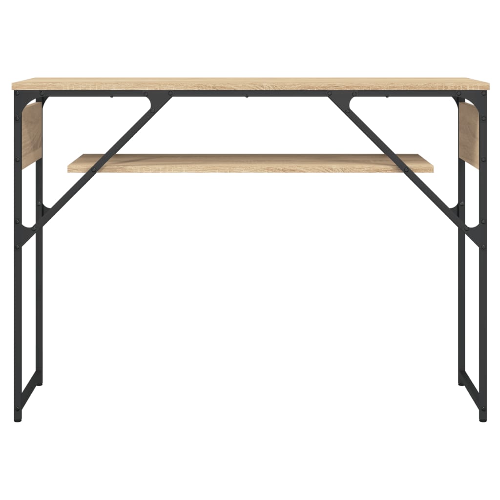 Wandtafel met schap 105x30x75 cm bewerkt hout sonoma eikenkleur is nu te koop bij PeponiXL, paradijselijk wonen!