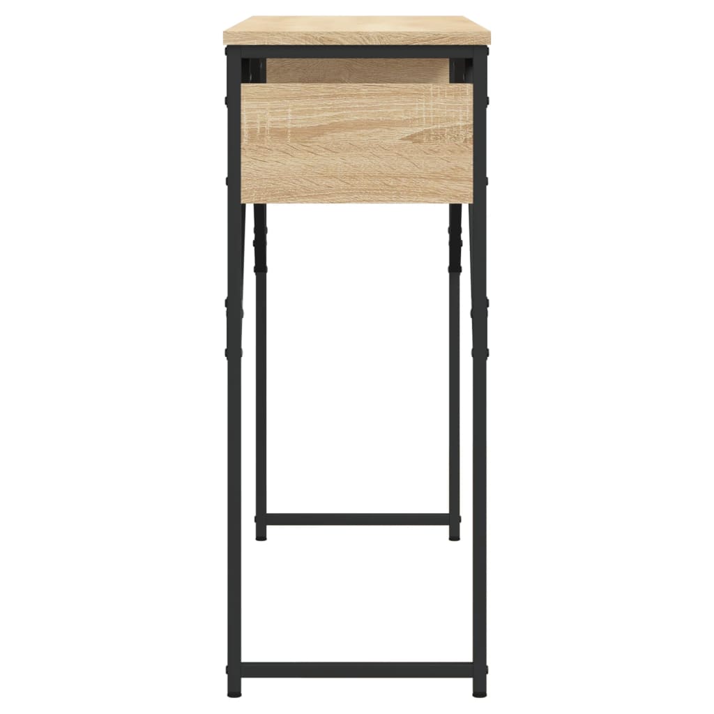 Wandtafel met schap 105x30x75 cm bewerkt hout sonoma eikenkleur is nu te koop bij PeponiXL, paradijselijk wonen!