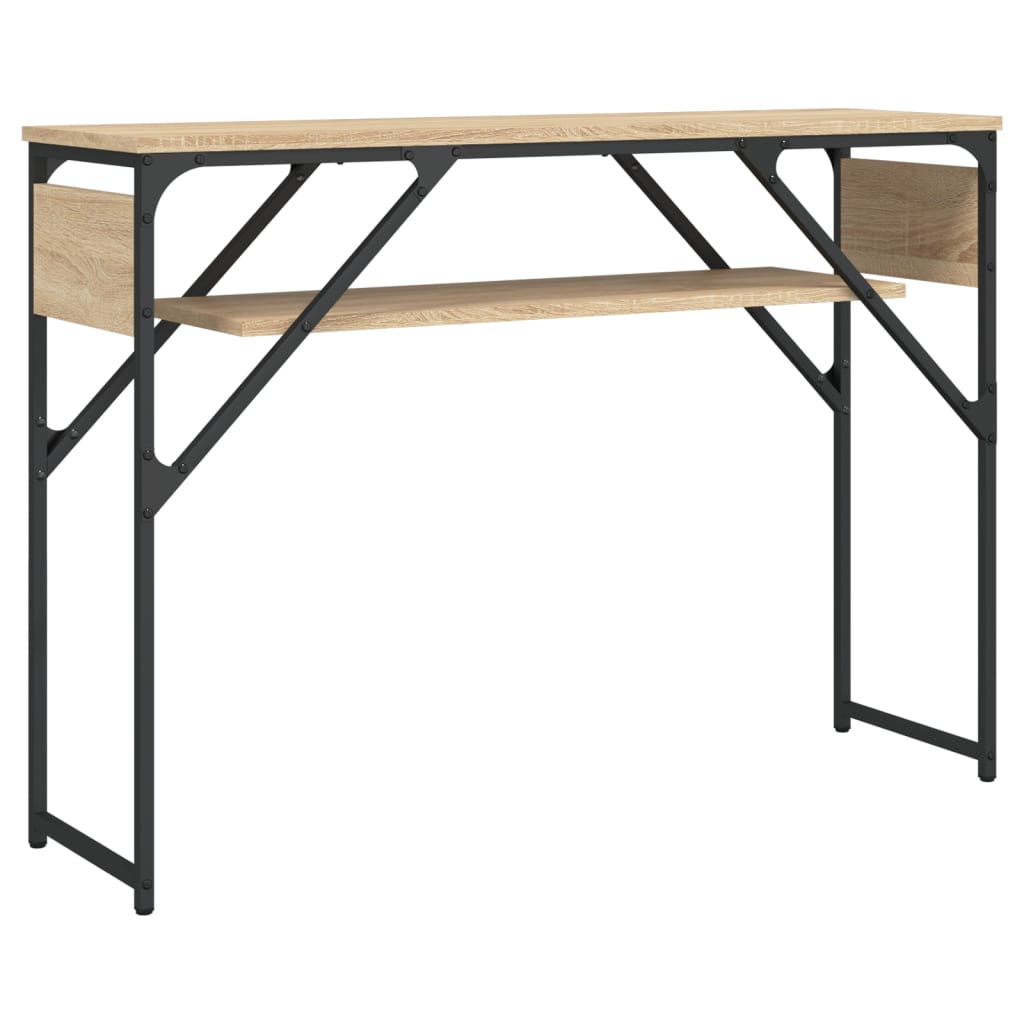 Wandtafel met schap 105x30x75 cm bewerkt hout sonoma eikenkleur is nu te koop bij PeponiXL, paradijselijk wonen!