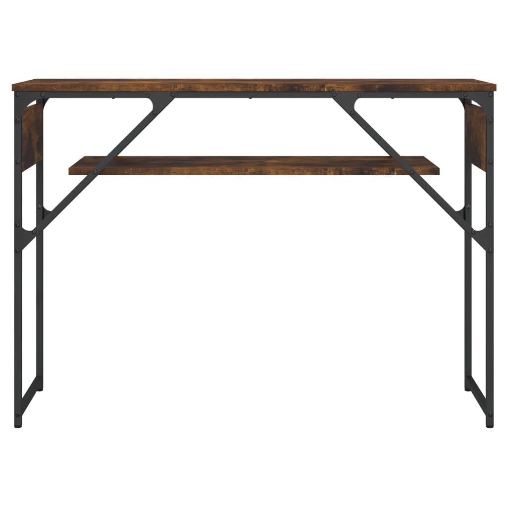 Wandtafel met schap 105x30x75 cm bewerkt hout gerookt eiken is nu te koop bij PeponiXL, paradijselijk wonen!