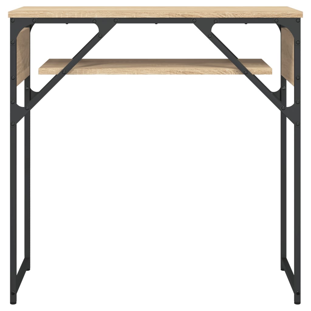 Wandtafel met schap 75x30x75 cm bewerkt hout sonoma eikenkleur is nu te koop bij PeponiXL, paradijselijk wonen!