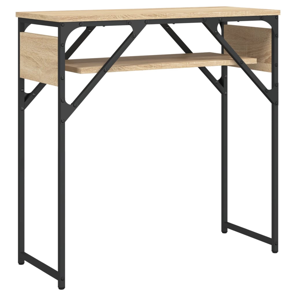 Wandtafel met schap 75x30x75 cm bewerkt hout sonoma eikenkleur is nu te koop bij PeponiXL, paradijselijk wonen!