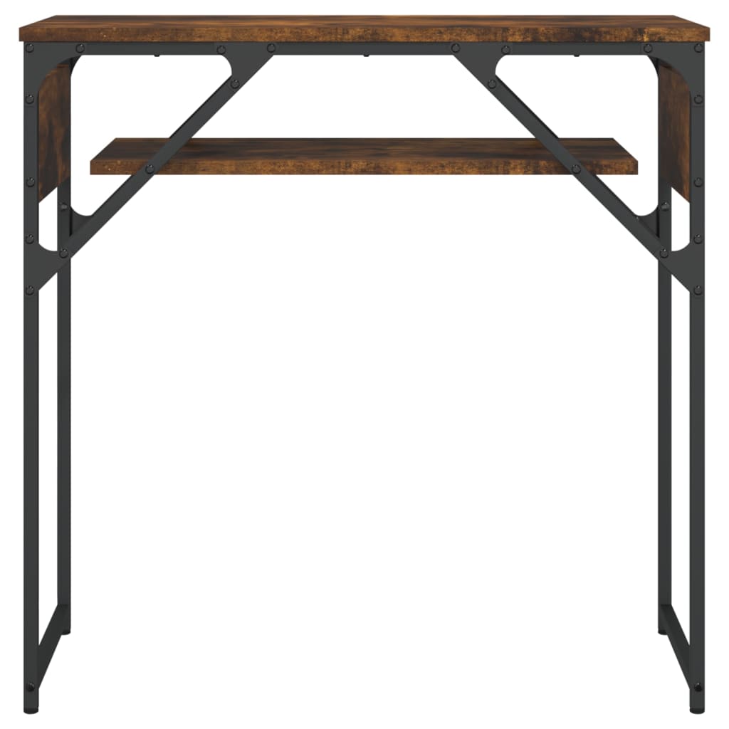 Wandtafel met schap 75x30x75 cm bewerkt hout gerookt eiken is nu te koop bij PeponiXL, paradijselijk wonen!