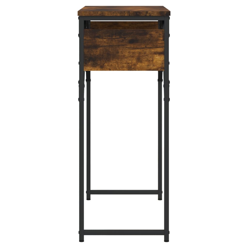 Wandtafel met schap 75x30x75 cm bewerkt hout gerookt eiken is nu te koop bij PeponiXL, paradijselijk wonen!