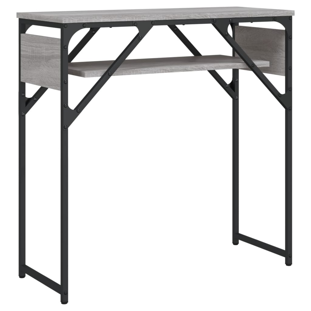 Wandtafel met schap 75x30x75 cm bewerkt hout grijs sonoma is nu te koop bij PeponiXL, paradijselijk wonen!