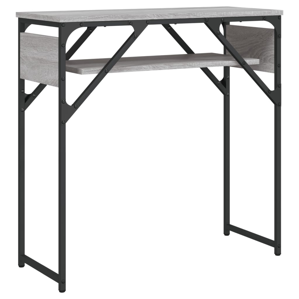 Wandtafel met schap 75x30x75 cm bewerkt hout grijs sonoma is nu te koop bij PeponiXL, paradijselijk wonen!