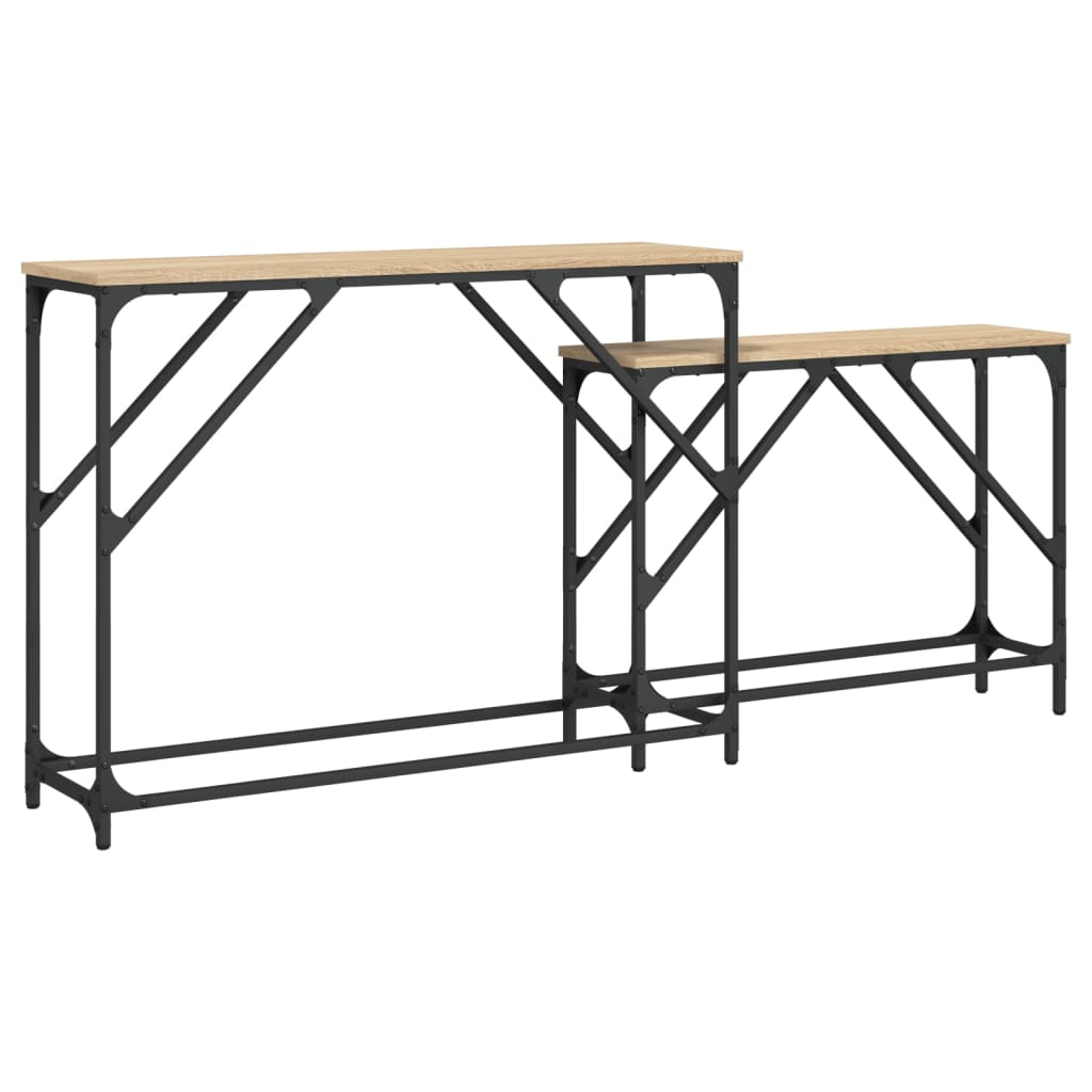 2-delige Tafeltjesset bewerkt hout sonoma eikenkleurig is nu te koop bij PeponiXL, paradijselijk wonen!