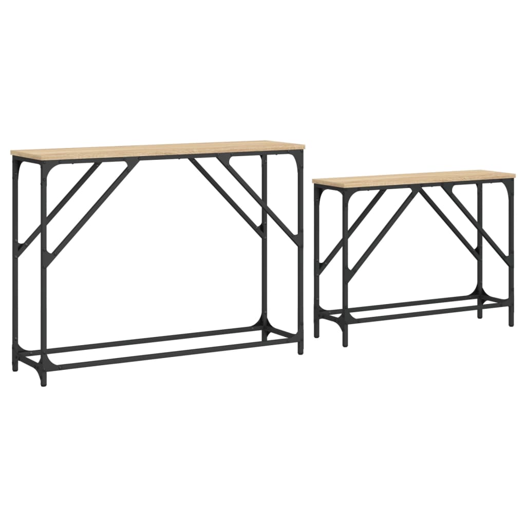 2-delige Tafeltjesset bewerkt hout sonoma eikenkleurig is nu te koop bij PeponiXL, paradijselijk wonen!