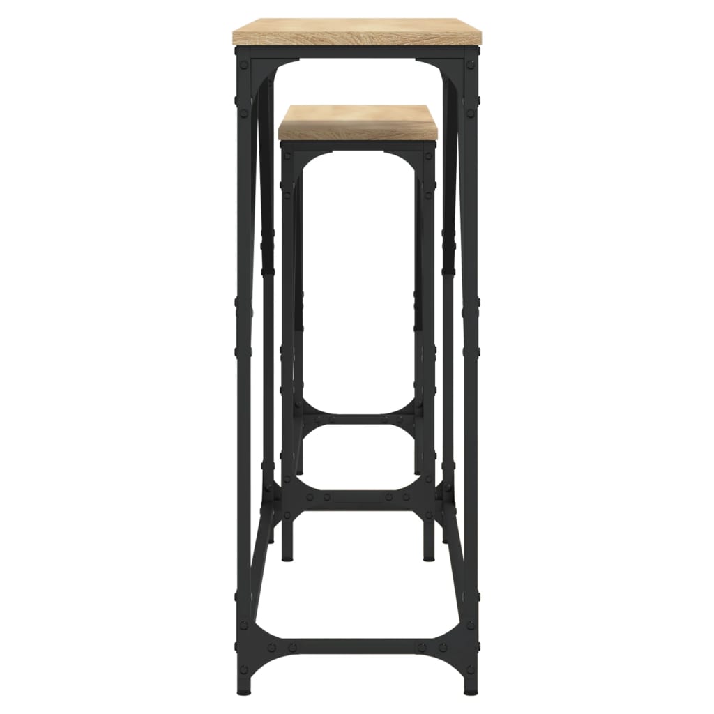 2-delige Tafeltjesset bewerkt hout sonoma eikenkleurig is nu te koop bij PeponiXL, paradijselijk wonen!