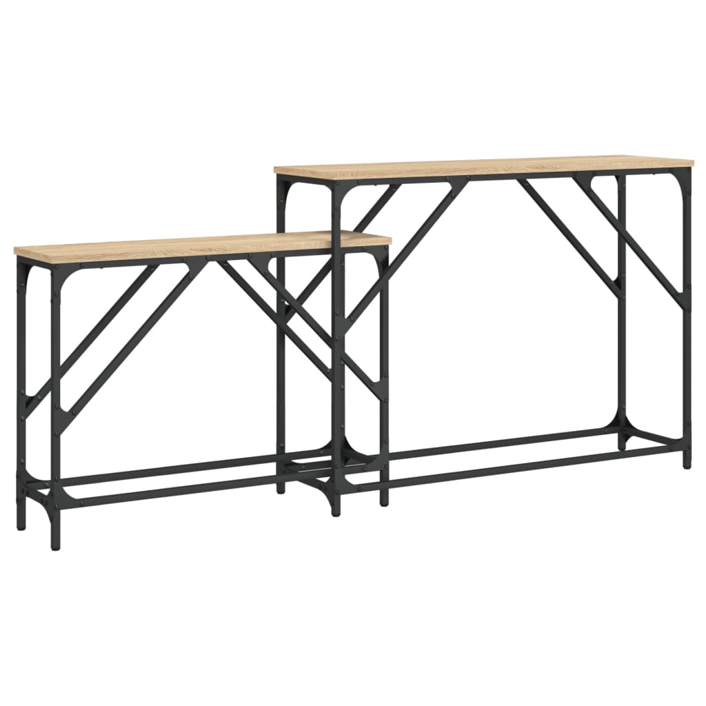 2-delige Tafeltjesset bewerkt hout sonoma eikenkleurig is nu te koop bij PeponiXL, paradijselijk wonen!